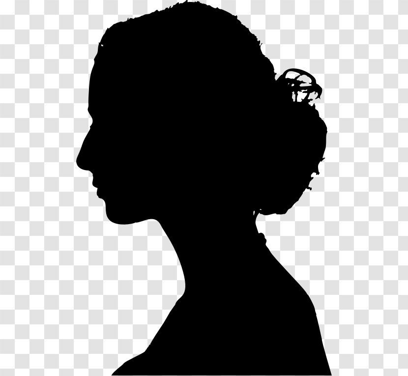 Woman Female Clip Art - Monochrome - Profile Clipart Transparent PNG