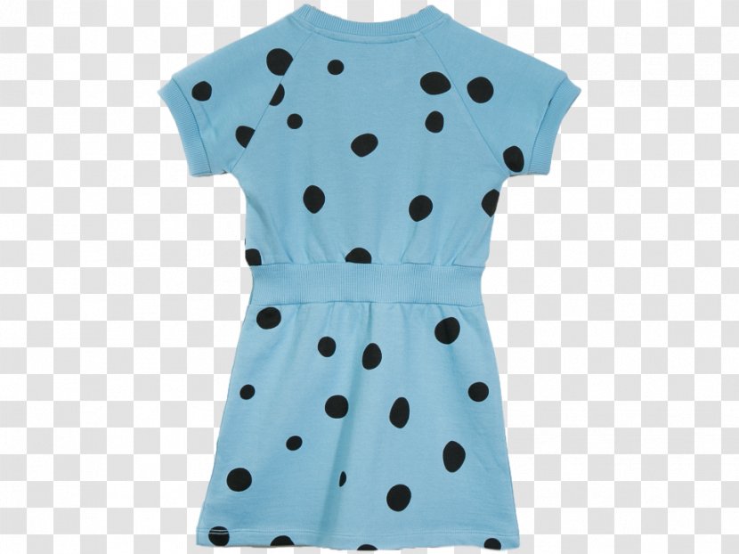 Polka Dot Shoulder Sleeve Dress - Aqua Transparent PNG