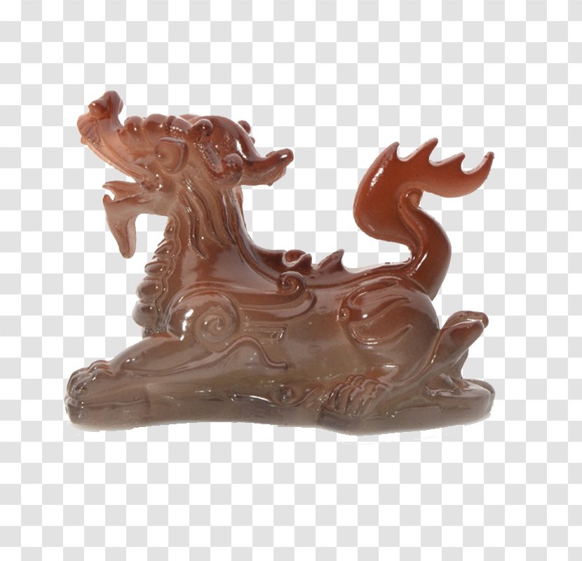 Figurine Wood Carving - Tea Pet Lucky Dragon Transparent PNG
