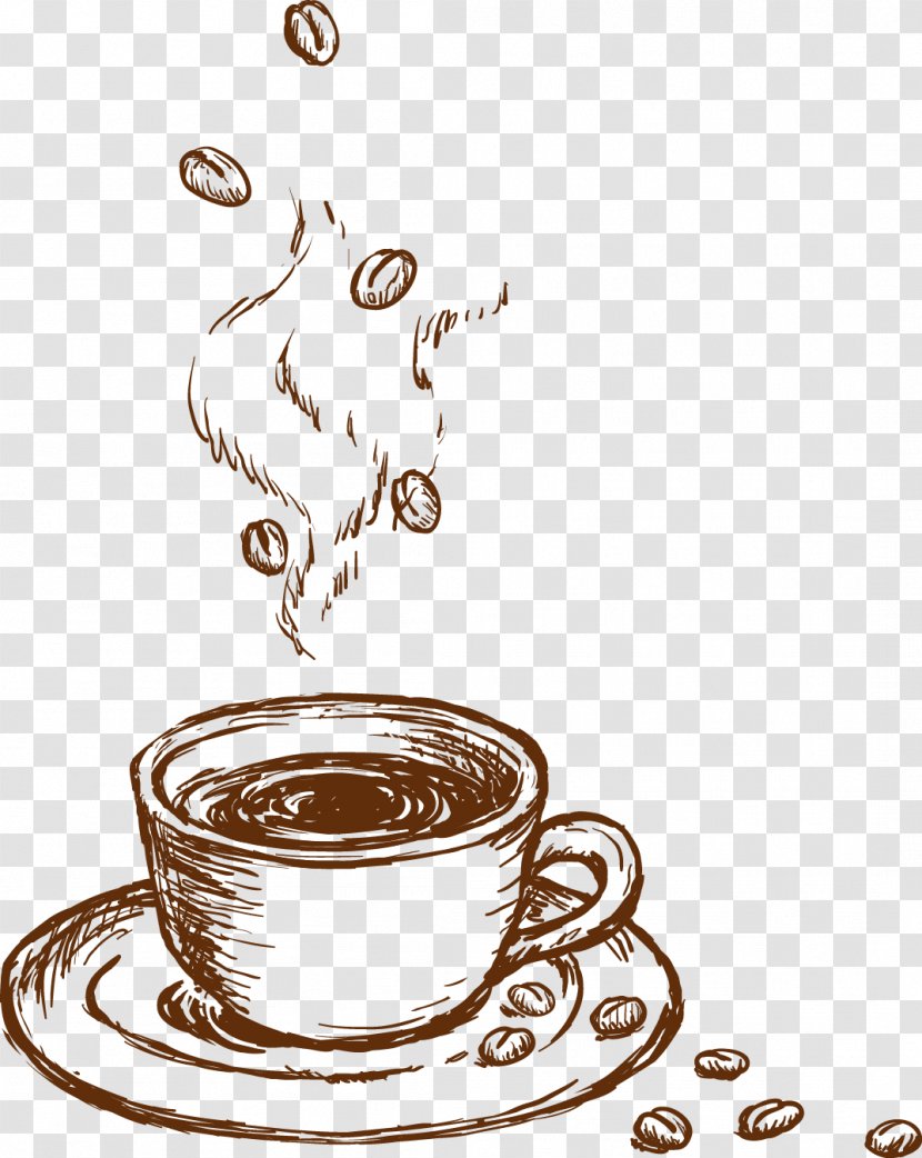 Coffee Cup Cappuccino Cafe Flat White - Costa - Sketch Transparent PNG