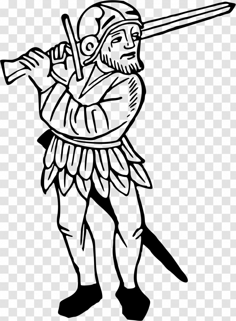 Clip Art - Clothing - Warriors Armed With Swords Transparent PNG