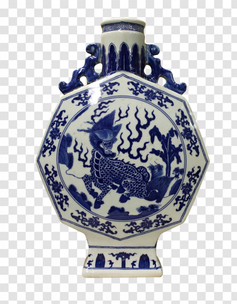 Blue And White Pottery Ceramic Vase Cobalt Porcelain - Bowl Transparent PNG