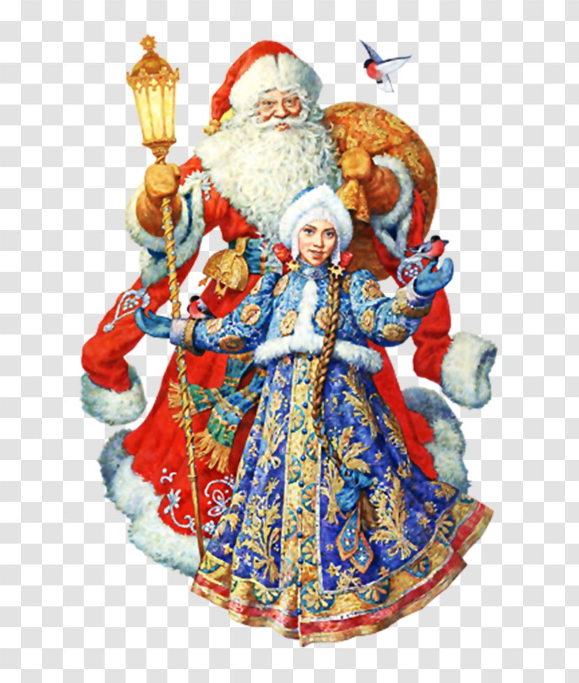 Ded Moroz Snegurochka Santa Claus New Year Grandfather Transparent PNG