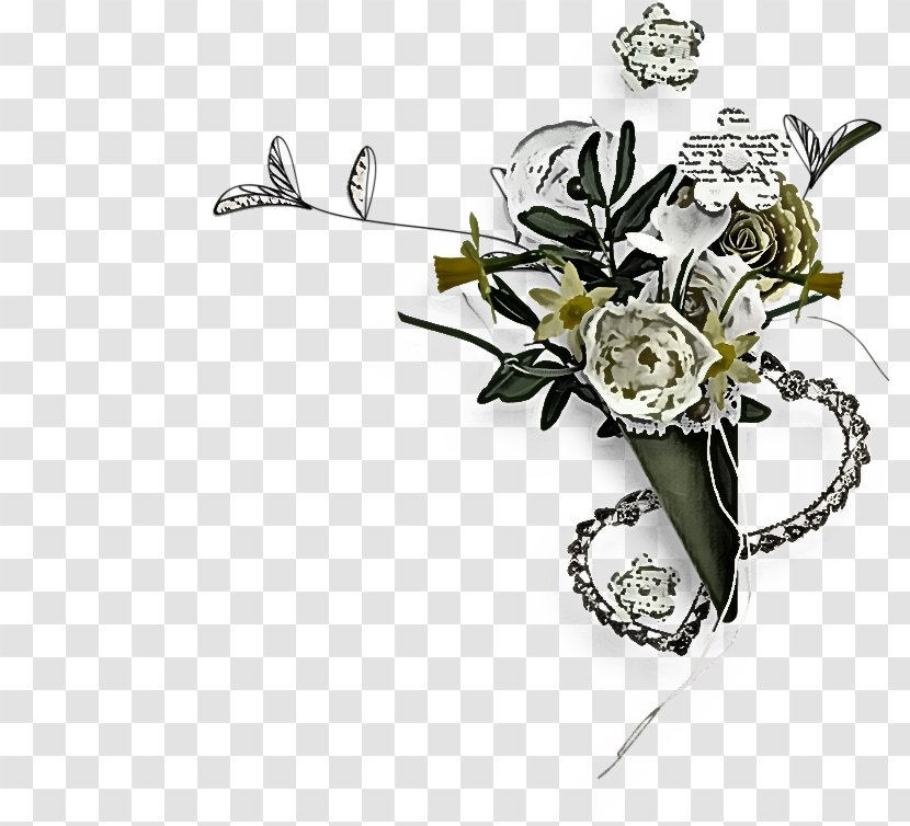 Flowers Background - Jewellery - Headpiece Blackandwhite Transparent PNG