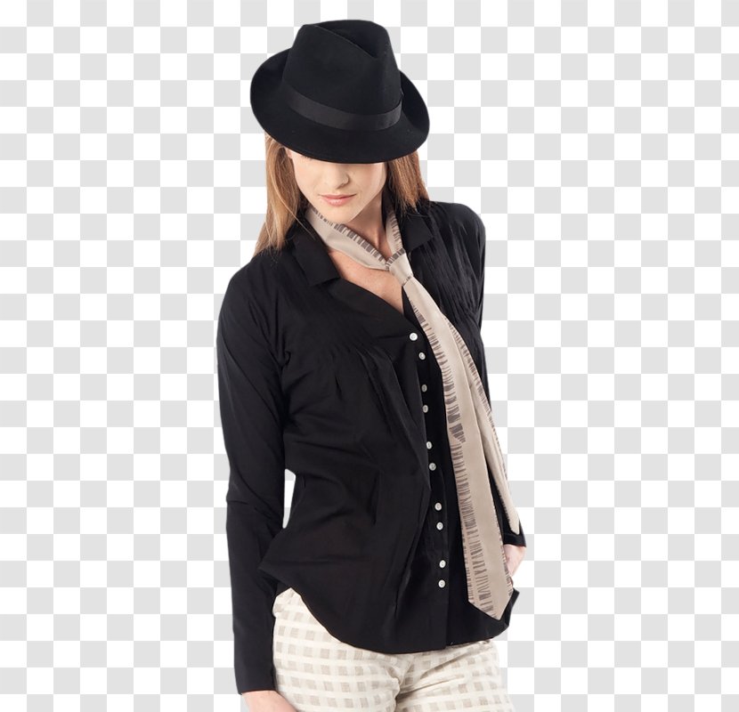 Woman With A Hat Black Blazer Painting - Shoulder Transparent PNG