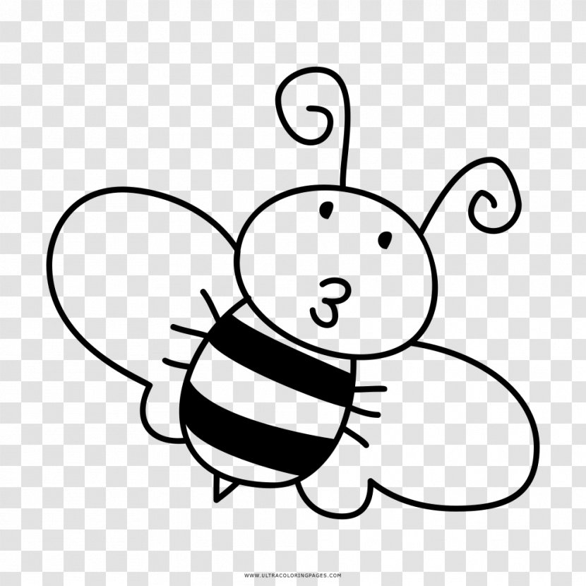 Western Honey Bee Drawing Bumblebee Clip Art - Pollinator - Black And White Transparent PNG