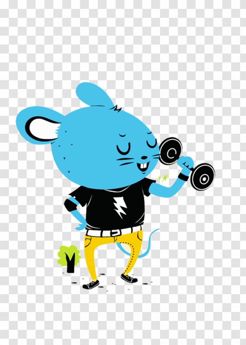 Cartoon Fitness Centre Illustration - Blue - Characters Transparent PNG