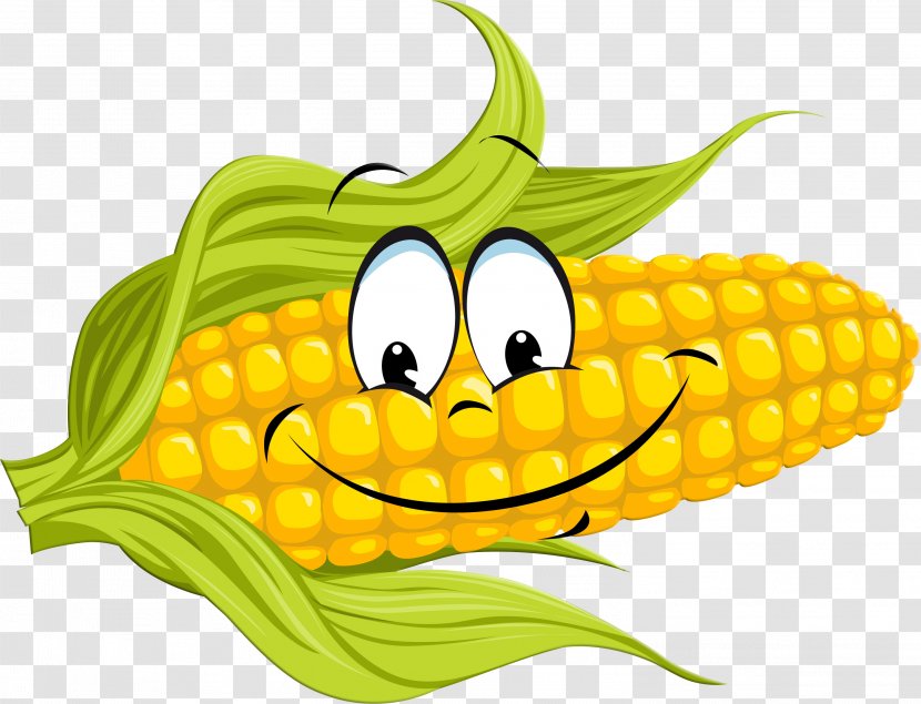 Corn On The Cob Maize Sweet Food Vegetable - Fruit - Cartoon Transparent PNG