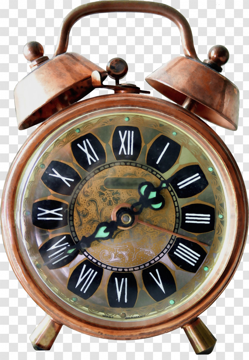 Clock Alarm Clock Home Accessories Antique Brass Transparent PNG