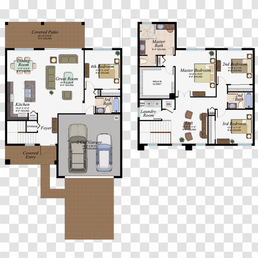Delray Beach House Plan Floor - Architectural Engineering - Real Estate Transparent PNG