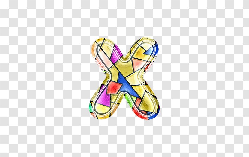 Stained Glass Numerical Digit - Shoe - Letter X Transparent PNG