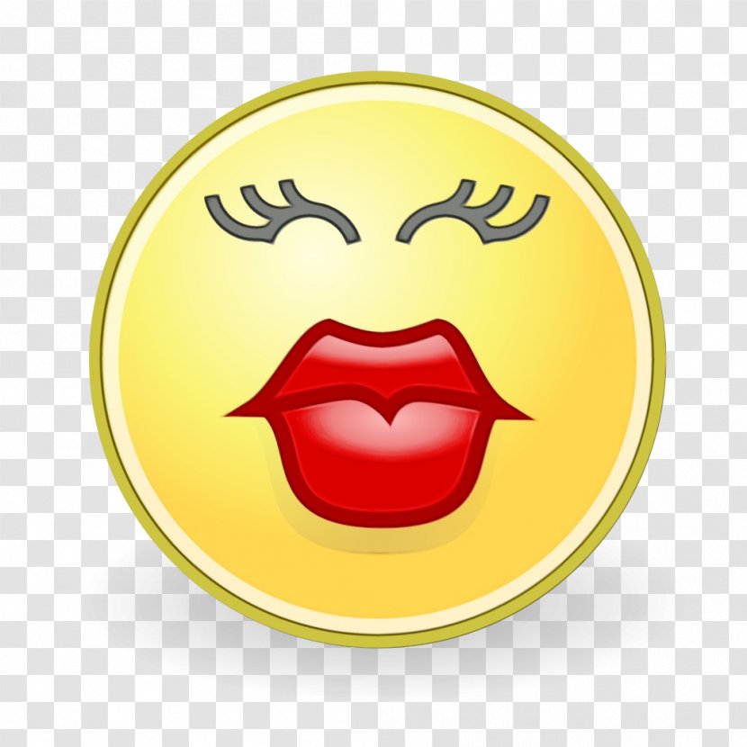 Lips Cartoon - Yellow - Mouth Smile Transparent PNG
