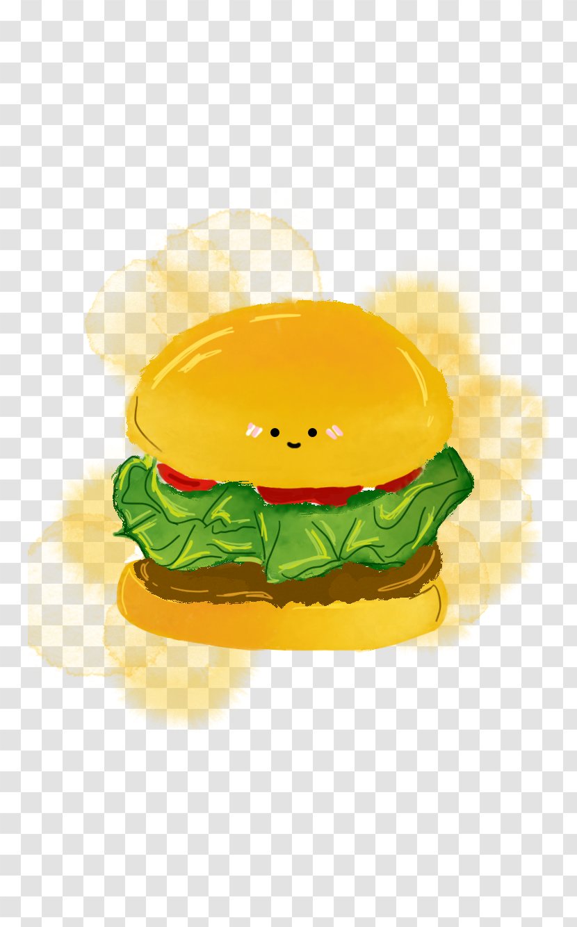 Cheeseburger Hamburger Breakfast Sandwich Pop Art - Yellow - Burger Transparent PNG