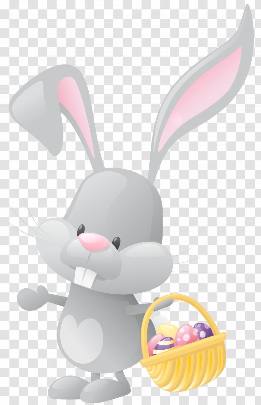 Easter Bunny Rabbit Basket Clip Art - Rabits And Hares Transparent PNG