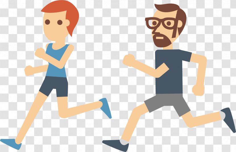 Physical Exercise Running Euclidean Vector Icon - Silhouette - Male And Female Jogging Aerobics Transparent PNG