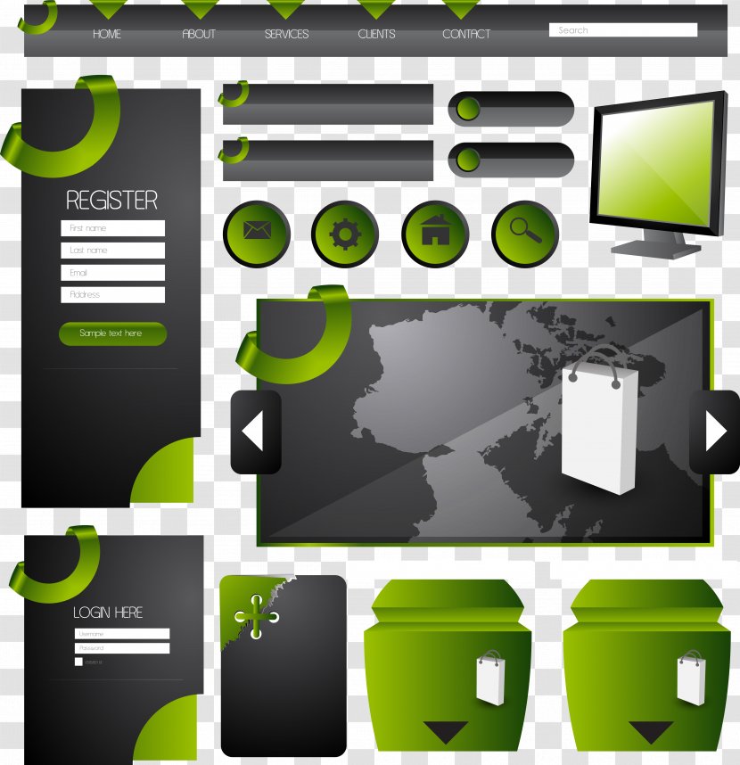 Web Design Page Shutterstock - World Wide - Vector Transparent PNG