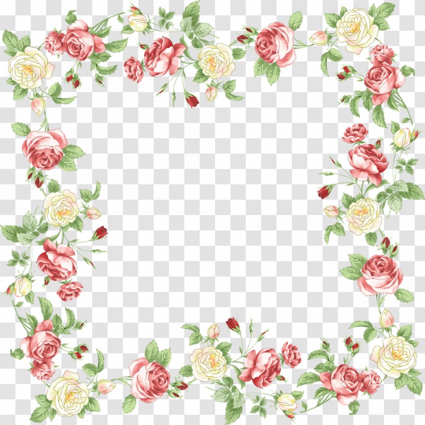 Borders And Frames Floral Design Flower Clip Art - Blue Rose - Border Transparent PNG