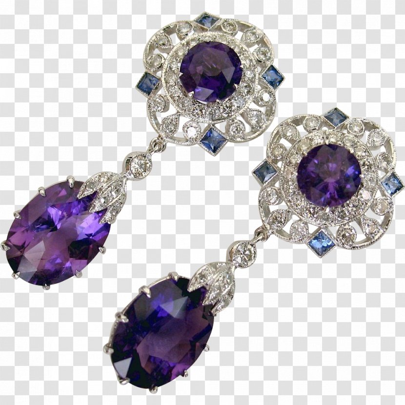 Amethyst Earring Body Jewellery Sapphire - Fashion Accessory Transparent PNG
