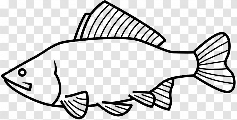 Clip Art Black & White - Blackandwhite - M Fish Line Angle Transparent PNG