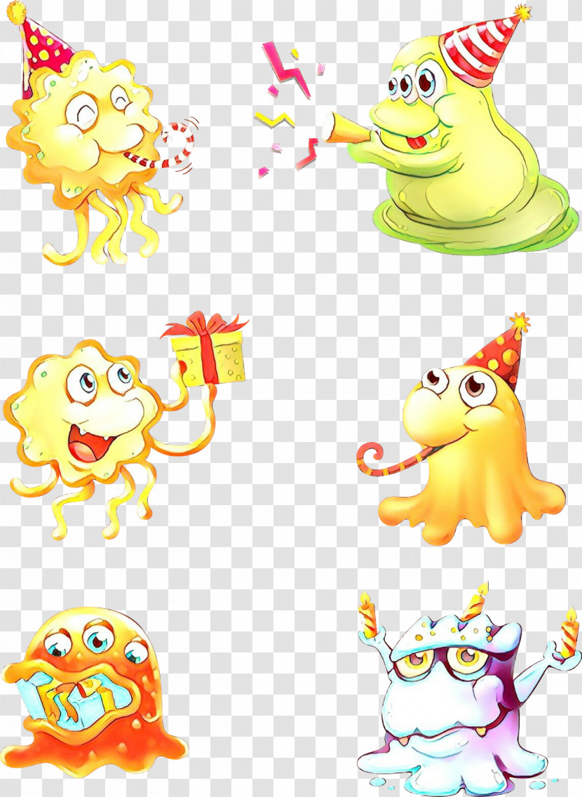 Cartoon Yellow Animal Figure Sticker Transparent PNG