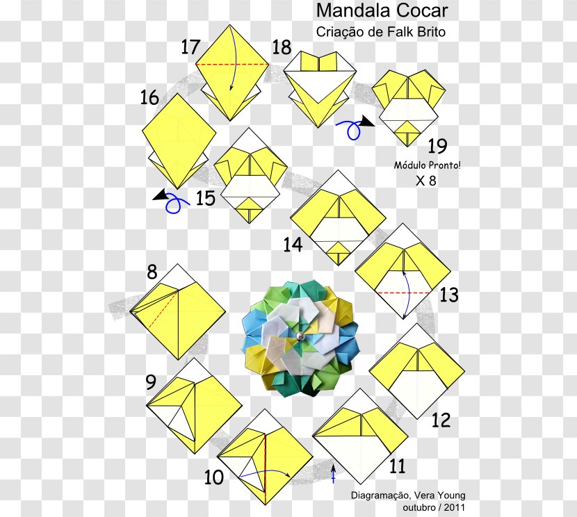 Paper Modular Origami Mandala Kusudama - Flower Transparent PNG