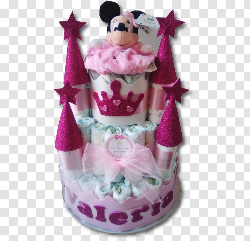 Minnie Mouse Tart Diaper Castle Cake - Neonate Transparent PNG