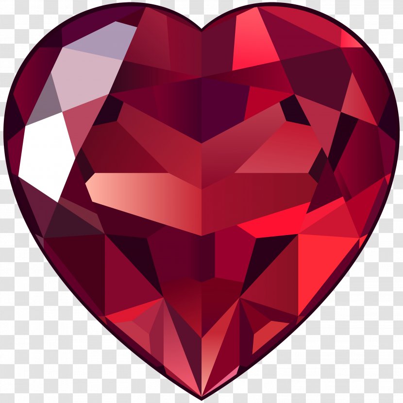 Ruby Gemstone Heart Clip Art - Amethyst - Gems Transparent PNG