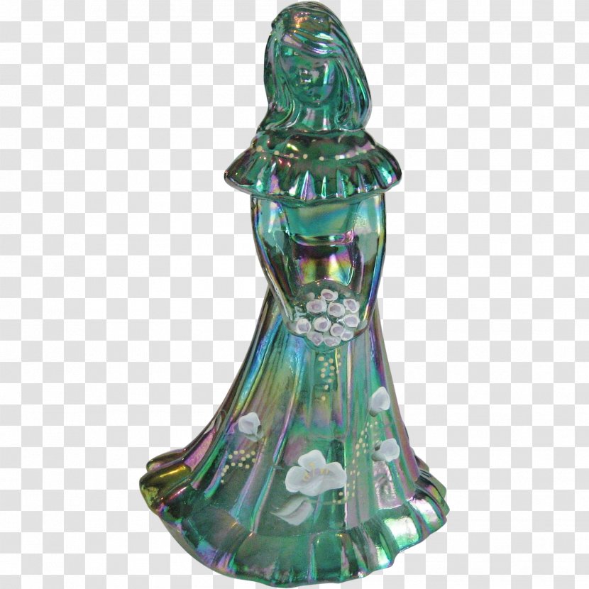 Figurine Turquoise Glass Unbreakable - Greenery Hand Painted Transparent PNG