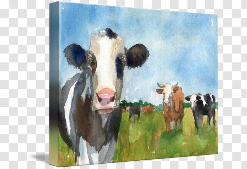 Cattle Watercolor: Animals Watercolor Painting Sheep - Dairy Cow Transparent PNG