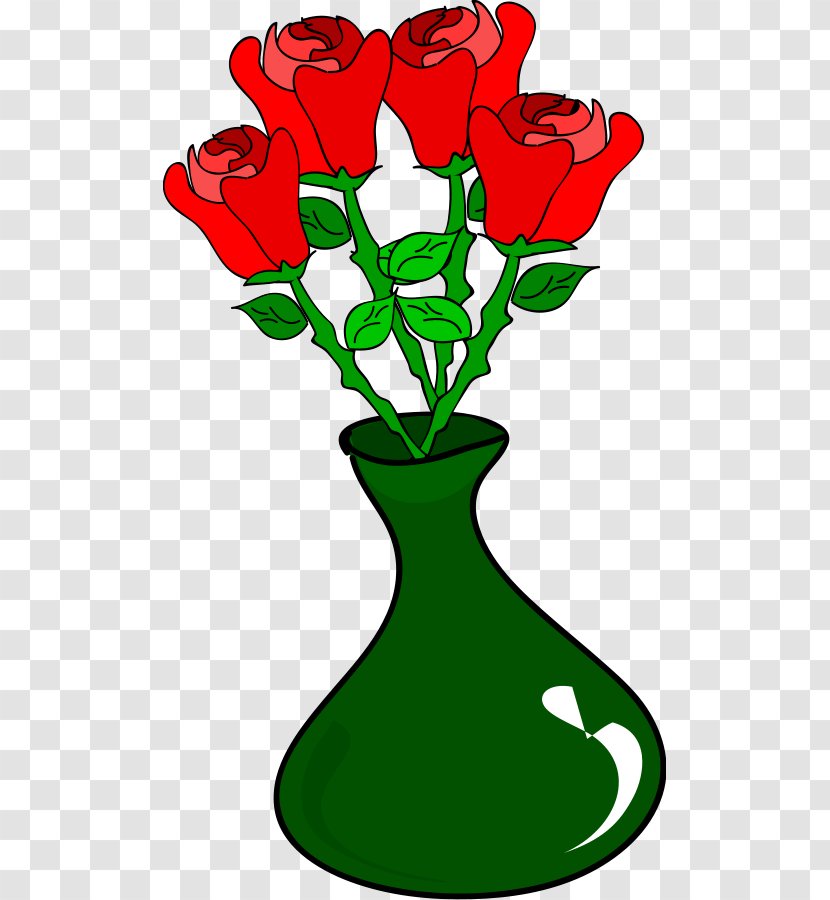 Vase Rose Flower Clip Art - Floral Design - Svgz Transparent PNG