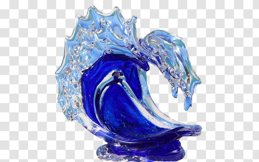 Cobalt Blue Figurine Vase - Crystal Transparent PNG