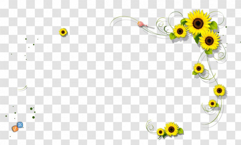 Clip Art - Flower - Little Sunflower Border Transparent PNG