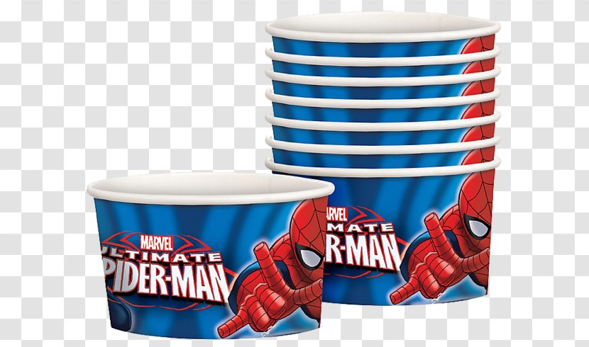 Spider-Man Ariel Cup Ice Cream Food - Plate - Party Transparent PNG