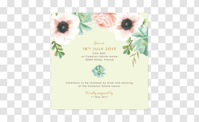 Wedding Invitation Save The Date Greeting & Note Cards Convite - Floral Design Transparent PNG