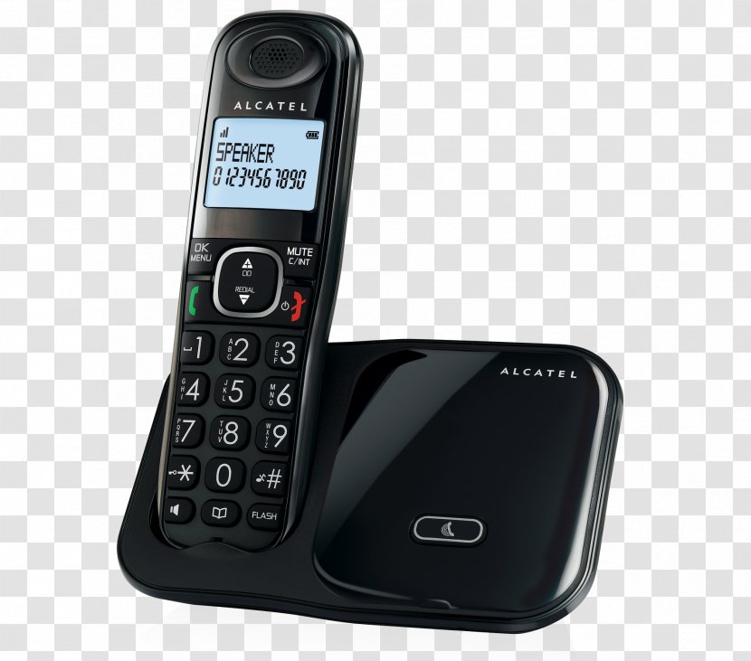 Alcatel Mobile Cordless Telephone ATLINKS XL280 Wireless - Nero - Black Phone Transparent PNG