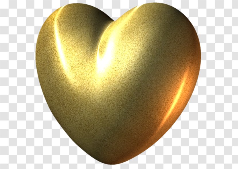 Heart Clip Art - Metal - 3D Model Golden Transparent PNG
