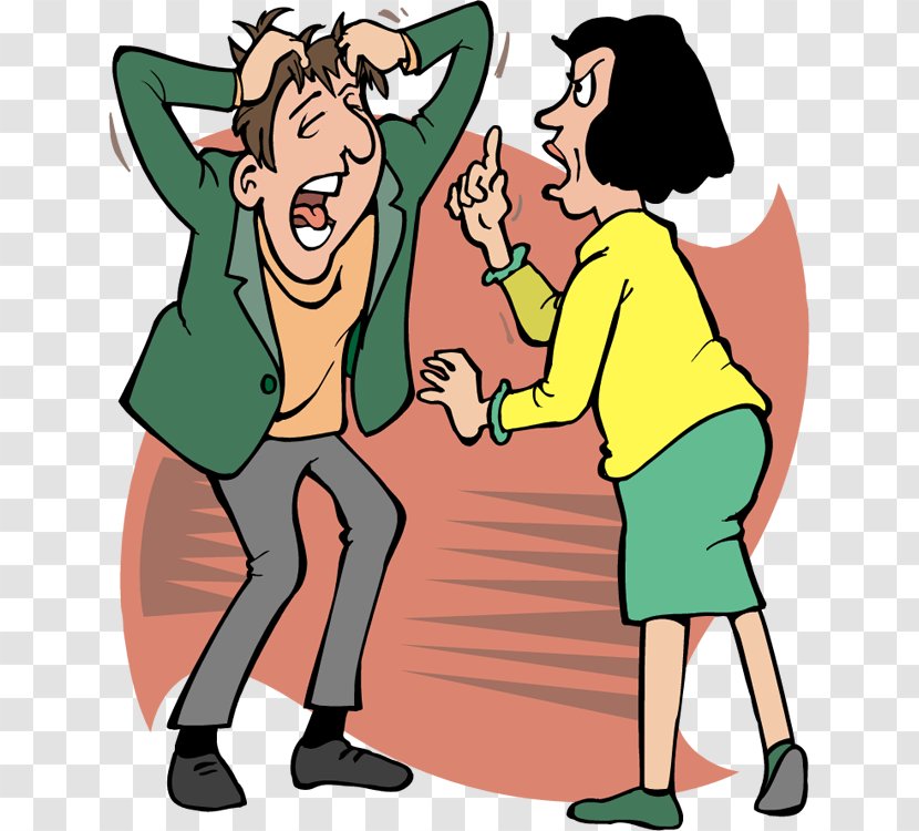 Marriage Husband Wife Woman Clip Art - Cartoon - Siblings Fighting Cliparts Transparent PNG