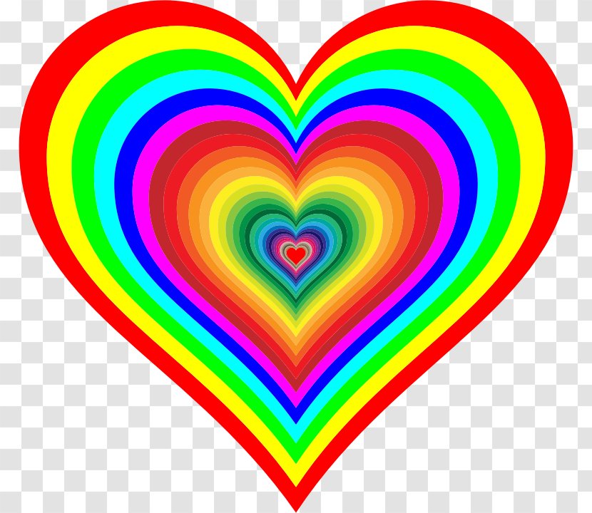 Rainbow Heart Color Clip Art - Frame - Watercolor Transparent PNG