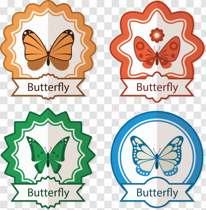 Butterfly Euclidean Vector Vecteur Icon - Painted Tag Transparent PNG