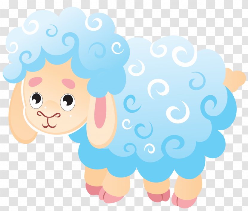 Cartoon Clip Art - Blue - Sheep Transparent PNG