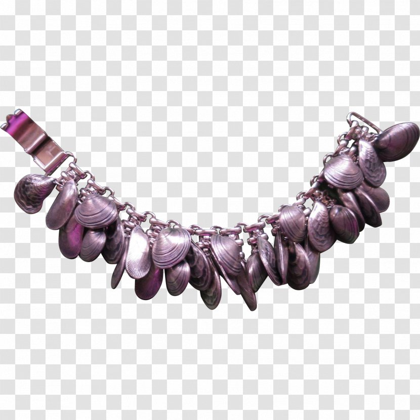 Jewellery Necklace Amethyst Gemstone Lilac - Purple - Clams Transparent PNG