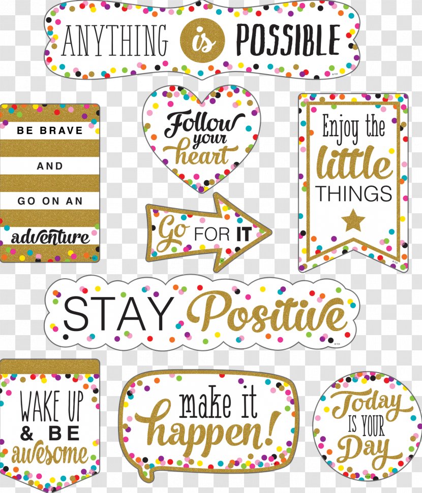 Classroom Student Confetti Bulletin Board - Management - Teachers Day Cards Transparent PNG