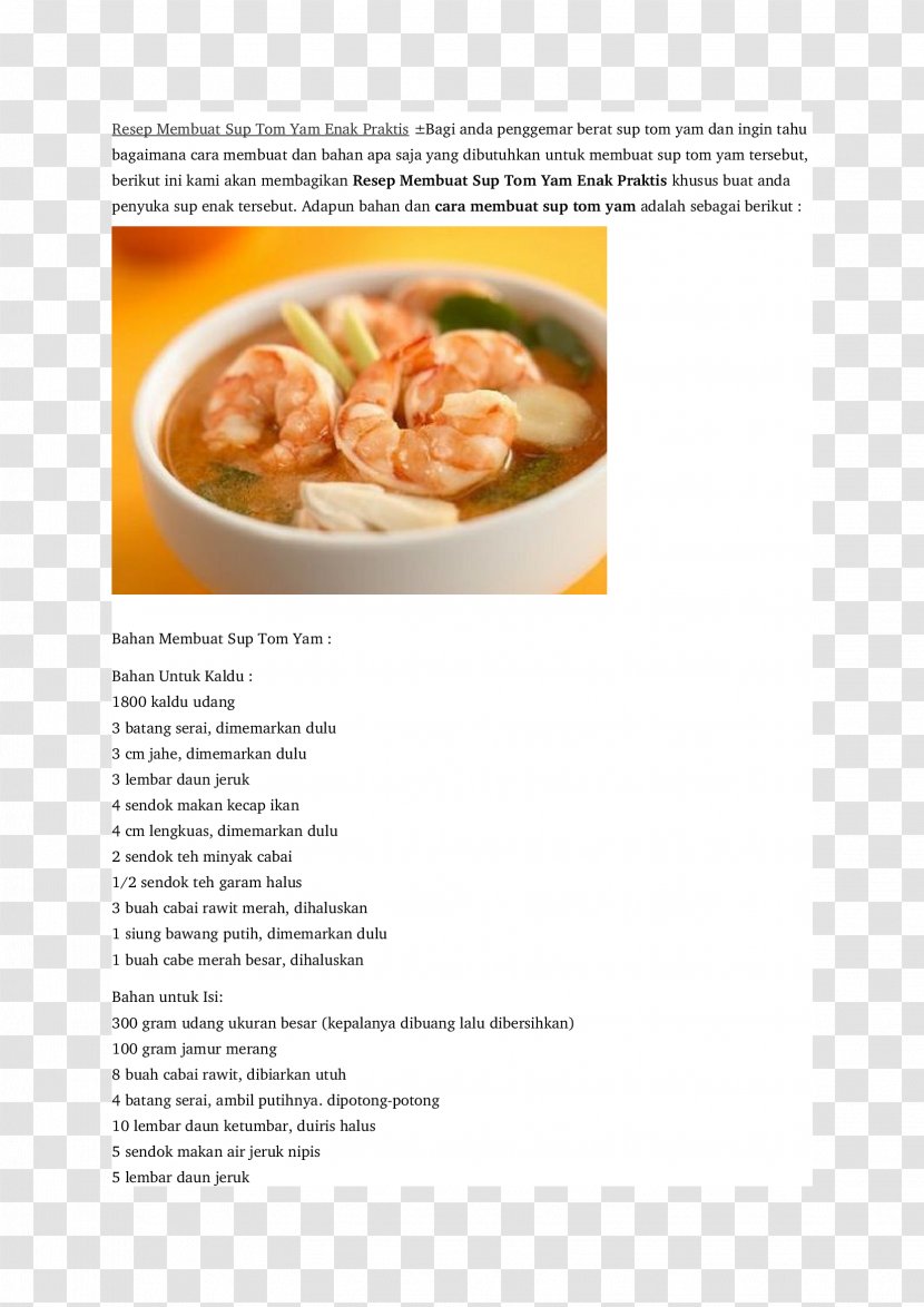 Tom Yum Dish Network Recipe Cuisine - Yam Transparent PNG