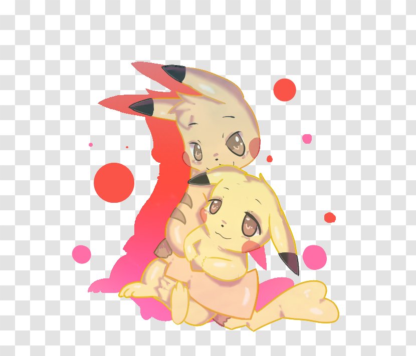 Pikachu In Love Drawing - Watercolor Transparent PNG