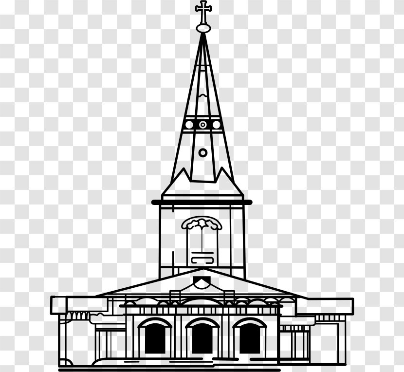 Line Art Church Building Drawing Clip - Heart - Steeple Transparent PNG