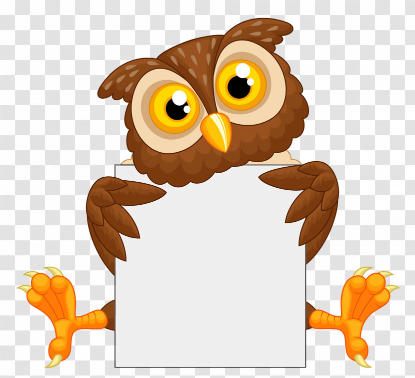 Owl Cartoon Bird Of Prey Bird Brown Transparent PNG