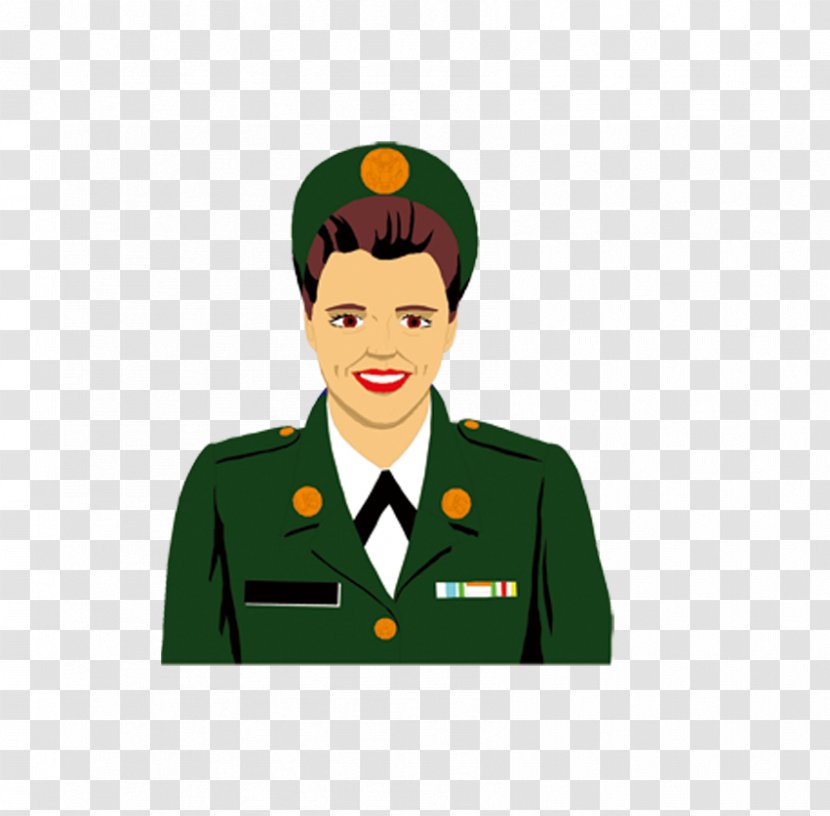 Cartoon Soldier Army Officer Clip Art - Human Behavior - Creative Force,Military Material,Be A Transparent PNG