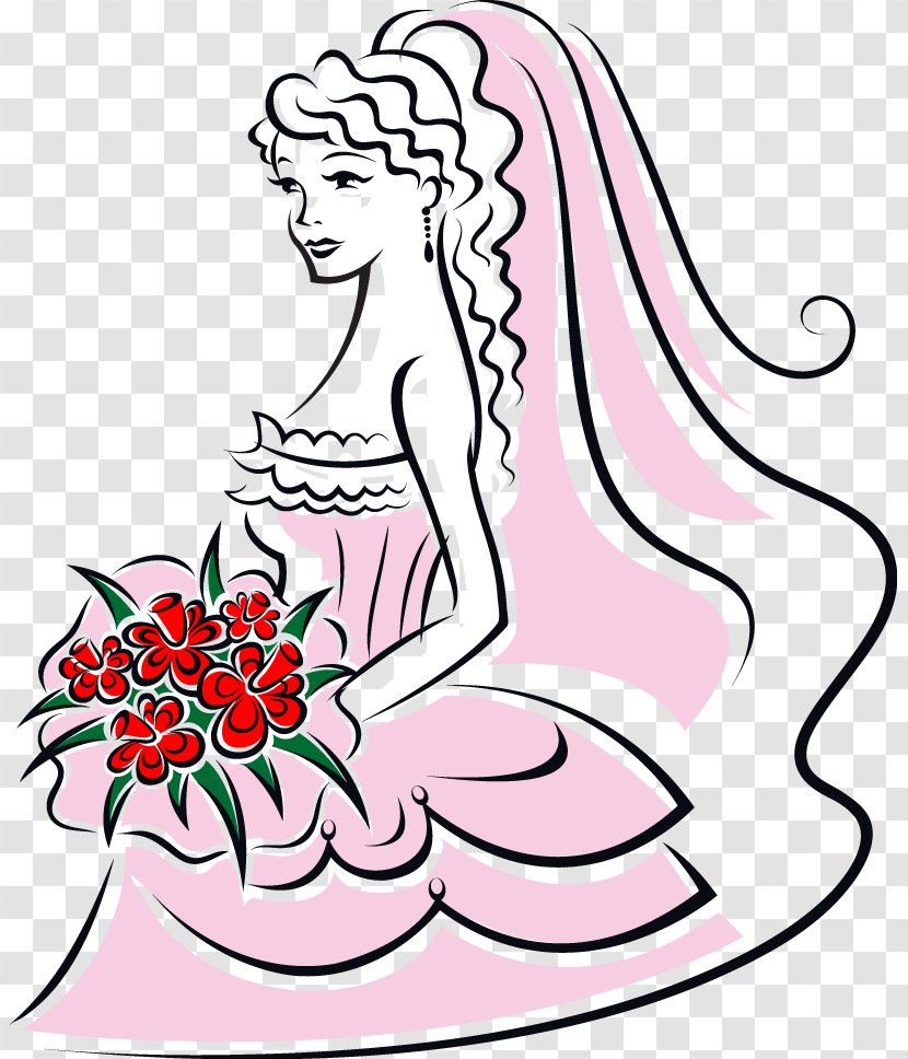 Bride Flower Bouquet Royalty-free Clip Art - Heart - Stick Figure Transparent PNG