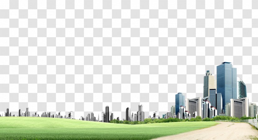 Shanghai Building City - Free Green Pull Material Transparent PNG