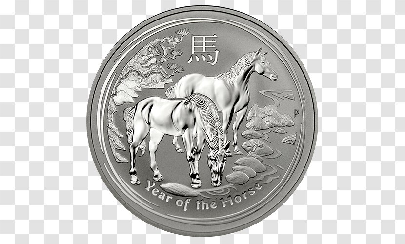 Coin Horse Silver White Mammal - 12 Chinese Zodiac Transparent PNG